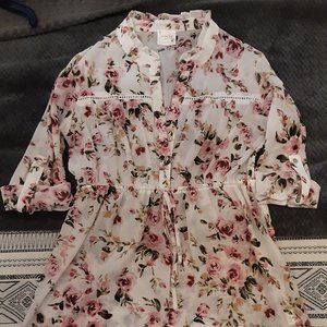 Floral belted top